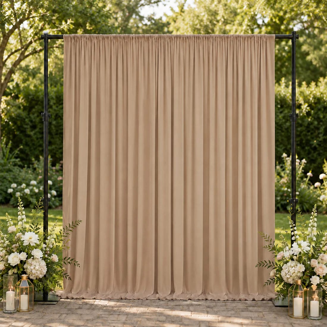 10 feet x 10 feet Spandex Backdrop Curtain with Rod Pocket