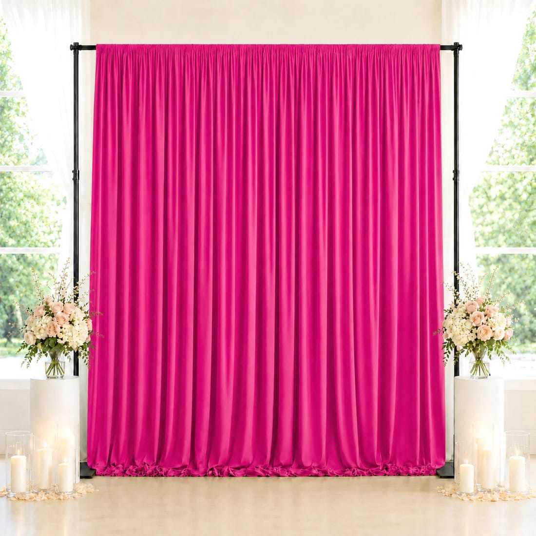 10 feet x 10 feet Spandex Backdrop Curtain with Rod Pocket