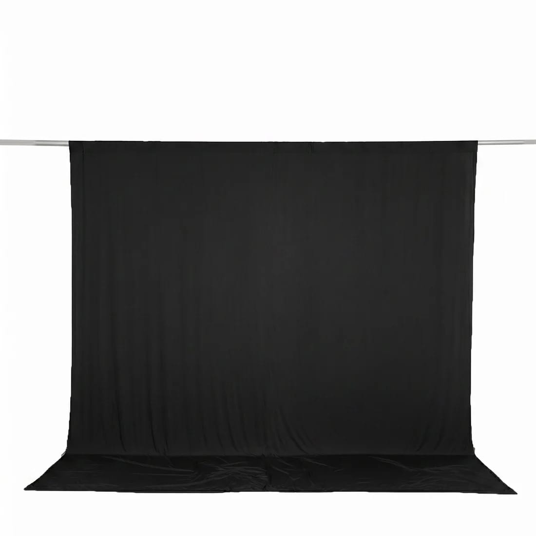 10 feet x 10 feet Spandex Backdrop Curtain with Rod Pocket CUR_PANSPX_10X10_BLK