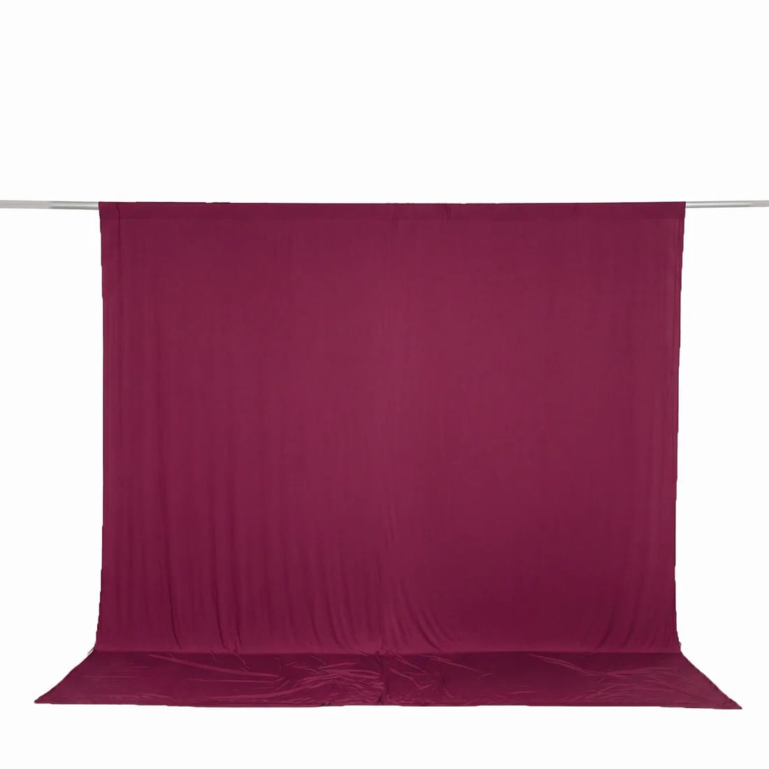 10 feet x 10 feet Spandex Backdrop Curtain with Rod Pocket CUR_PANSPX_10X10_BURG