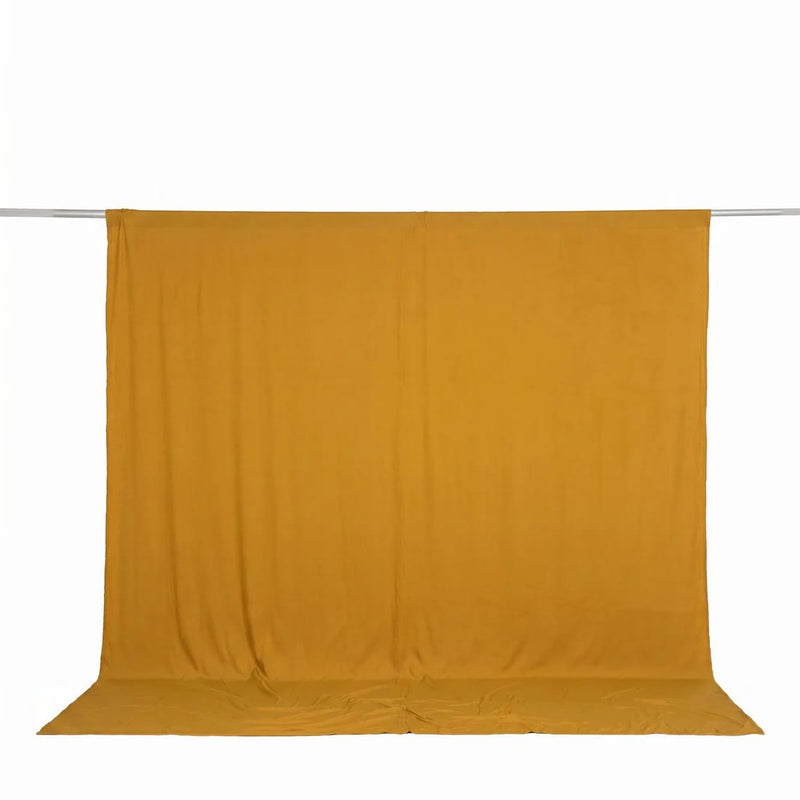 10 feet x 10 feet Spandex Backdrop Curtain with Rod Pocket CUR_PANSPX_10X10_GOLD