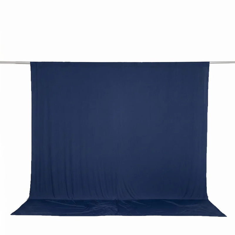 10 feet x 10 feet Spandex Backdrop Curtain with Rod Pocket CUR_PANSPX_10X10_NAVY