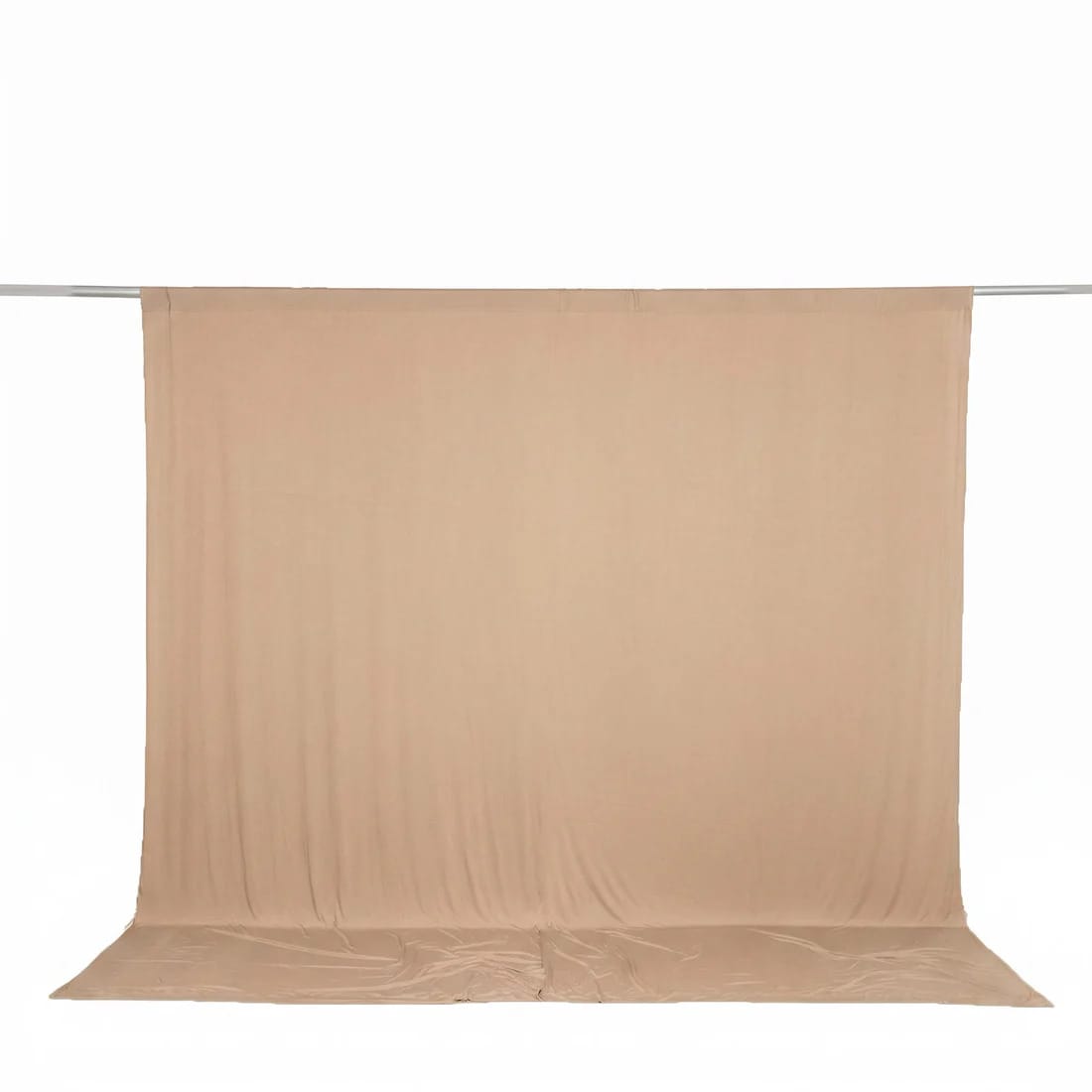 10 feet x 10 feet Spandex Backdrop Curtain with Rod Pocket CUR_PANSPX_10X10_NUDE