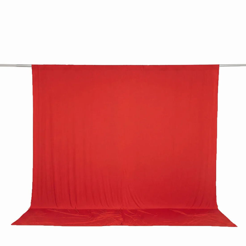 10 feet x 10 feet Spandex Backdrop Curtain with Rod Pocket CUR_PANSPX_10X10_RED