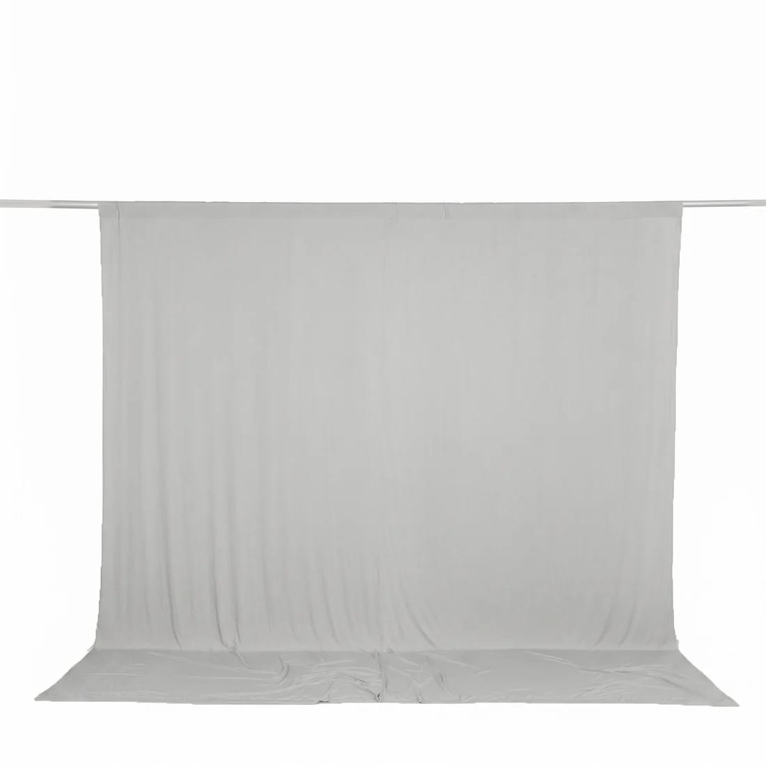 10 feet x 10 feet Spandex Backdrop Curtain with Rod Pocket CUR_PANSPX_10X10_SILV
