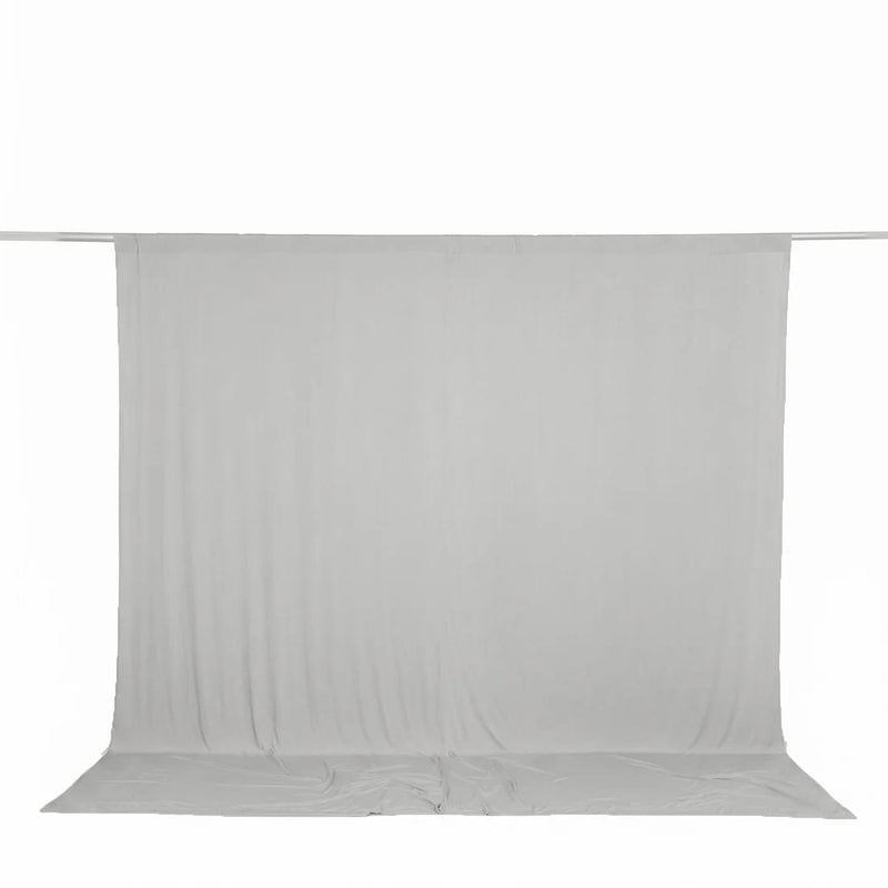 10 feet x 10 feet Spandex Backdrop Curtain with Rod Pocket CUR_PANSPX_10X10_SILV