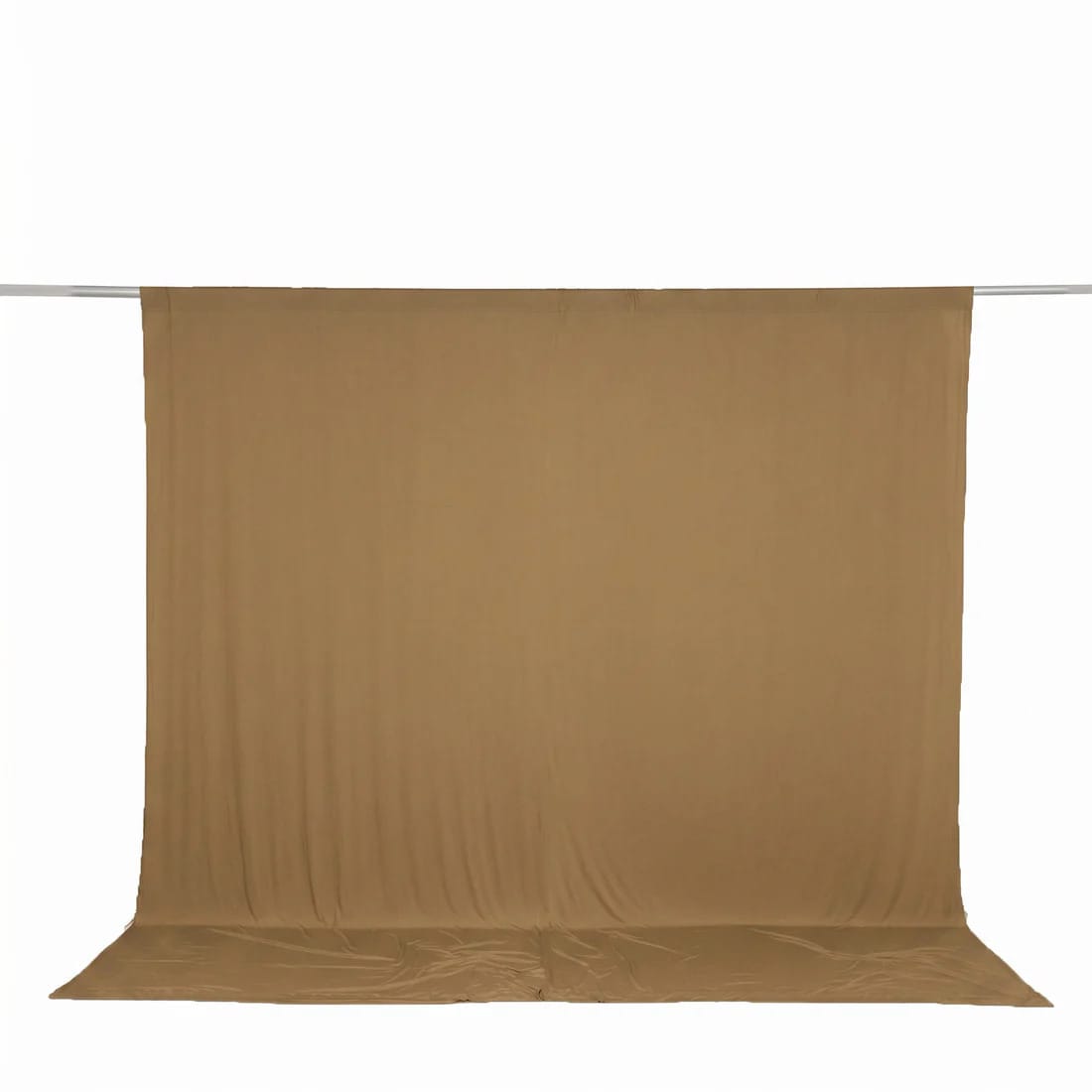 10 feet x 10 feet Spandex Backdrop Curtain with Rod Pocket CUR_PANSPX_10X10_TAUP