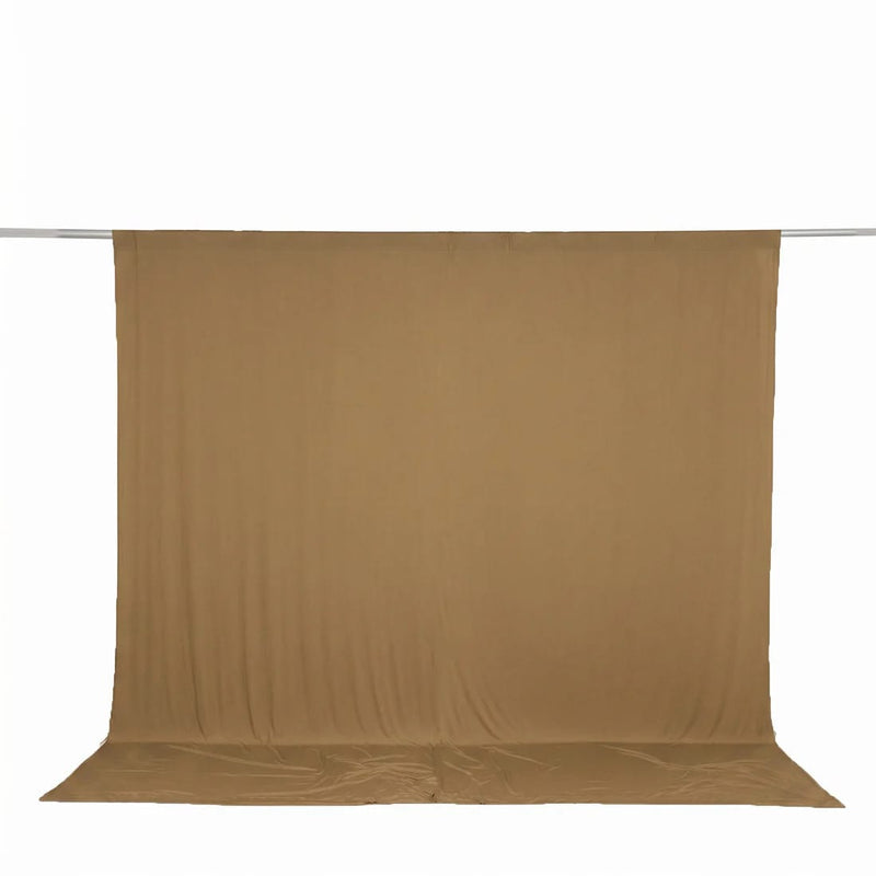 10 feet x 10 feet Spandex Backdrop Curtain with Rod Pocket CUR_PANSPX_10X10_TAUP