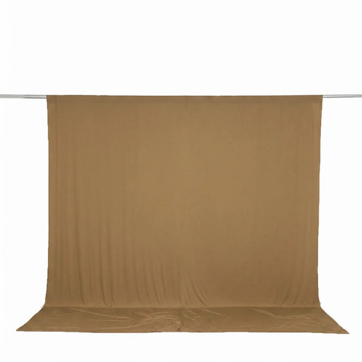 10 feet x 10 feet Spandex Backdrop Curtain with Rod Pocket CUR_PANSPX_10X10_TAUP