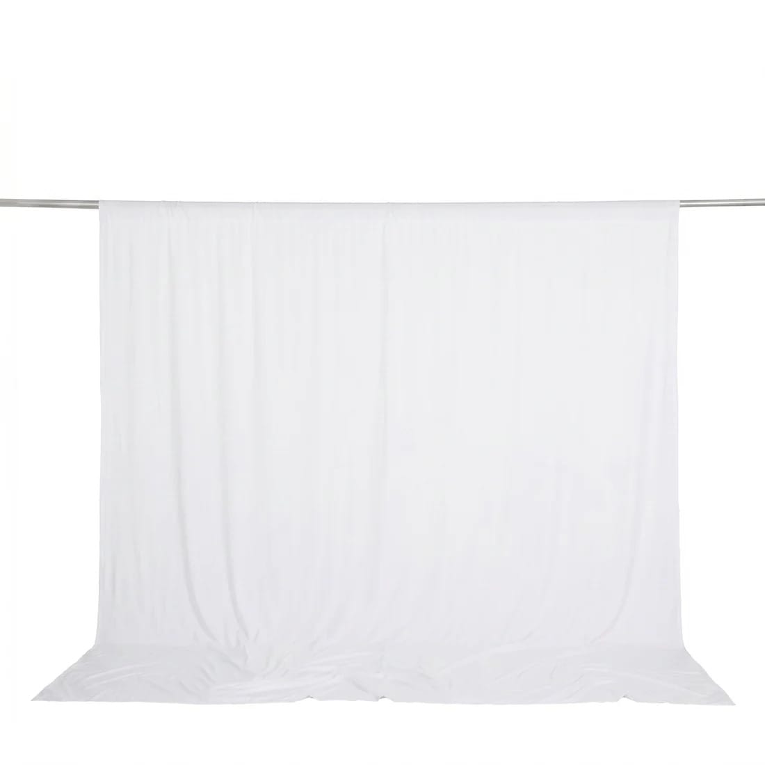 10 feet x 10 feet Spandex Backdrop Curtain with Rod Pocket CUR_PANSPX_10X10_WHT