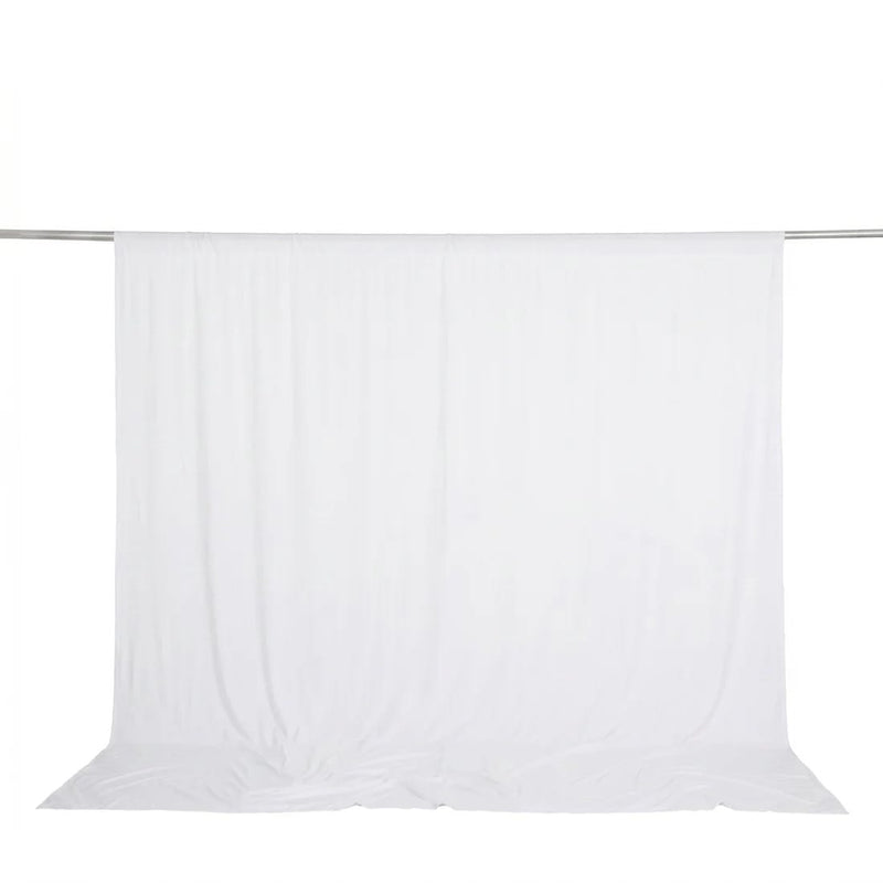 10 feet x 10 feet Spandex Backdrop Curtain with Rod Pocket CUR_PANSPX_10X10_WHT