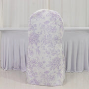 10 French Toile Floral Polyester Banquet Chair Covers