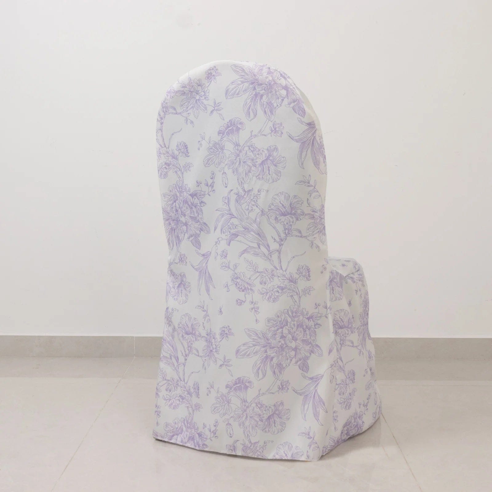 10 French Toile Floral Polyester Banquet Chair Covers