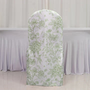 10 French Toile Floral Polyester Banquet Chair Covers