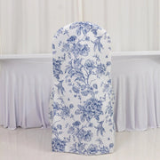 10 French Toile Floral Polyester Banquet Chair Covers
