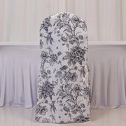 10 French Toile Floral Polyester Banquet Chair Covers