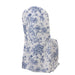 10 French Toile Floral Polyester Banquet Chair Covers CHAIR_BANQ_FLORFT_BLUE_PK10