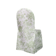 10 French Toile Floral Polyester Banquet Chair Covers CHAIR_BANQ_FLORFT_DSG_PK10
