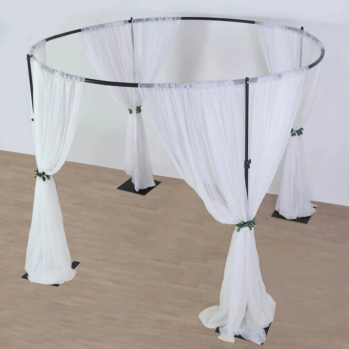 10 ft Adjustable 4 Post Round Wedding Arch Stand Backdrop Canopy - Black BKDP_STND10_SET_RND