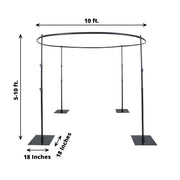 10 ft Adjustable 4 Post Round Wedding Arch Stand Backdrop Canopy - Black BKDP_STND10_SET_RND