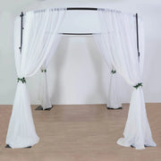 10 ft Adjustable 4 Post Round Wedding Arch Stand Backdrop Canopy - Black BKDP_STND10_SET_RND