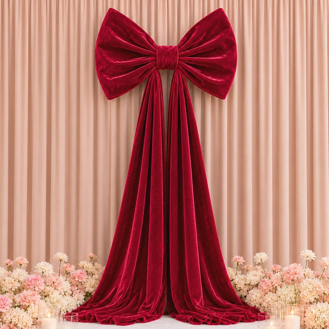 10 ft Giant Velvet Bow Tie Decor for Weddings and Events