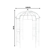 10 ft Metal Birdcage Wedding Arch Backdrop Stand - White BKDP_STND_BDCG_9_WHT