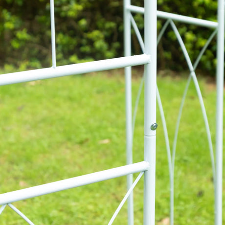 10 ft Metal Birdcage Wedding Arch Backdrop Stand - White BKDP_STND_BDCG_9_WHT