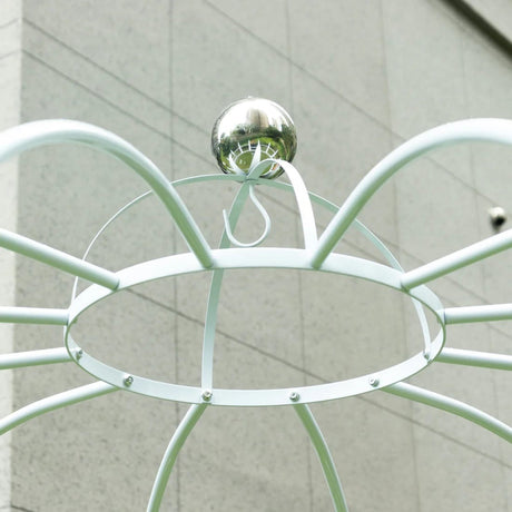 10 ft Metal Birdcage Wedding Arch Backdrop Stand - White BKDP_STND_BDCG_9_WHT