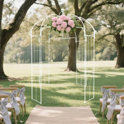 10 ft Metal Birdcage Wedding Arch Backdrop Stand - White BKDP_STND_BDCG_9_WHT