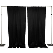 10 ft x 10 ft Blackout Curtains Lamour Satin Drapery Panels - Black and Ivory CUR_PANBLKO_10X10_BLK