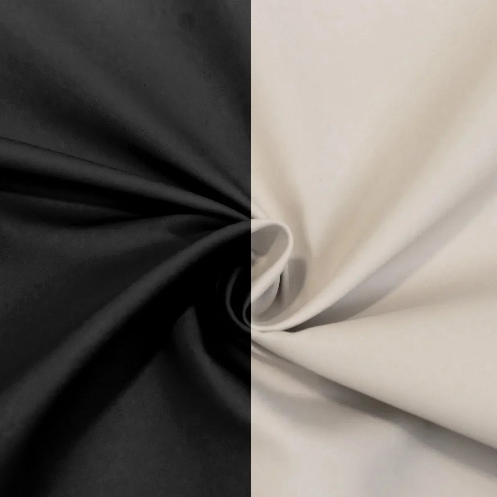 10 ft x 10 ft Blackout Curtains Lamour Satin Drapery Panels - Black and Ivory CUR_PANBLKO_10X10_BLK