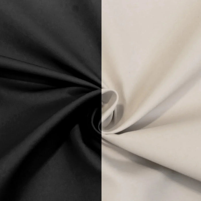 10 ft x 10 ft Blackout Curtains Lamour Satin Drapery Panels - Black and Ivory CUR_PANBLKO_10X10_BLK