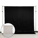 10 ft x 10 ft Blackout Curtains Lamour Satin Drapery Panels - Black and Ivory CUR_PANBLKO_10X10_BLK