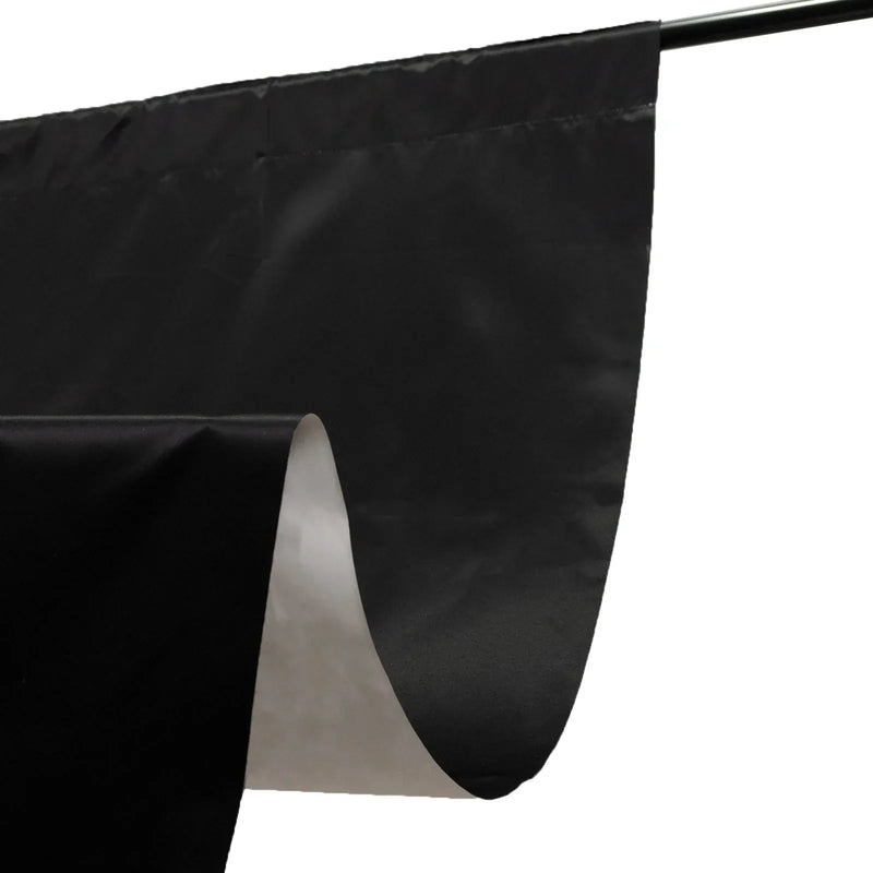 10 ft x 10 ft Blackout Curtains Lamour Satin Drapery Panels - Black and Ivory CUR_PANBLKO_10X10_BLK