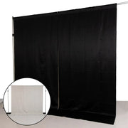 10 ft x 10 ft Blackout Curtains Lamour Satin Drapery Panels - Black and Ivory CUR_PANBLKO_10X10_BLK