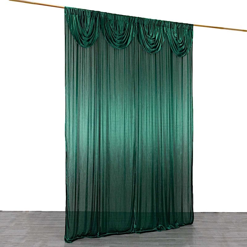 10 ft x 10 ft Double Drape Pleated Satin Wedding Photo Backdrop Curtain