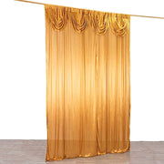 10 ft x 10 ft Double Drape Pleated Satin Wedding Photo Backdrop Curtain