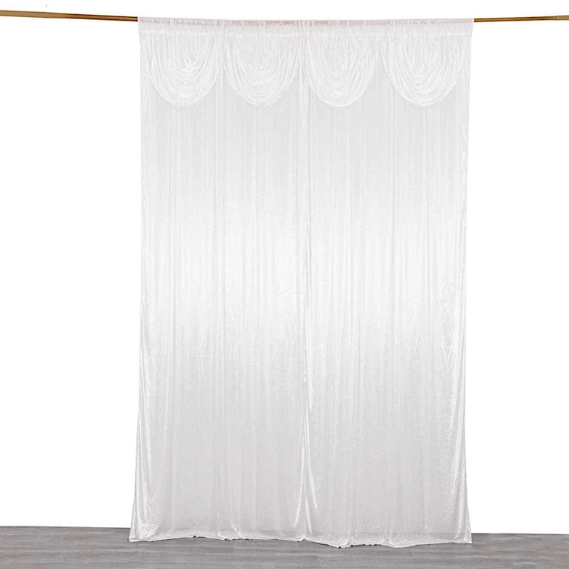 10 ft x 10 ft Double Drape Pleated Satin Wedding Photo Backdrop Curtain