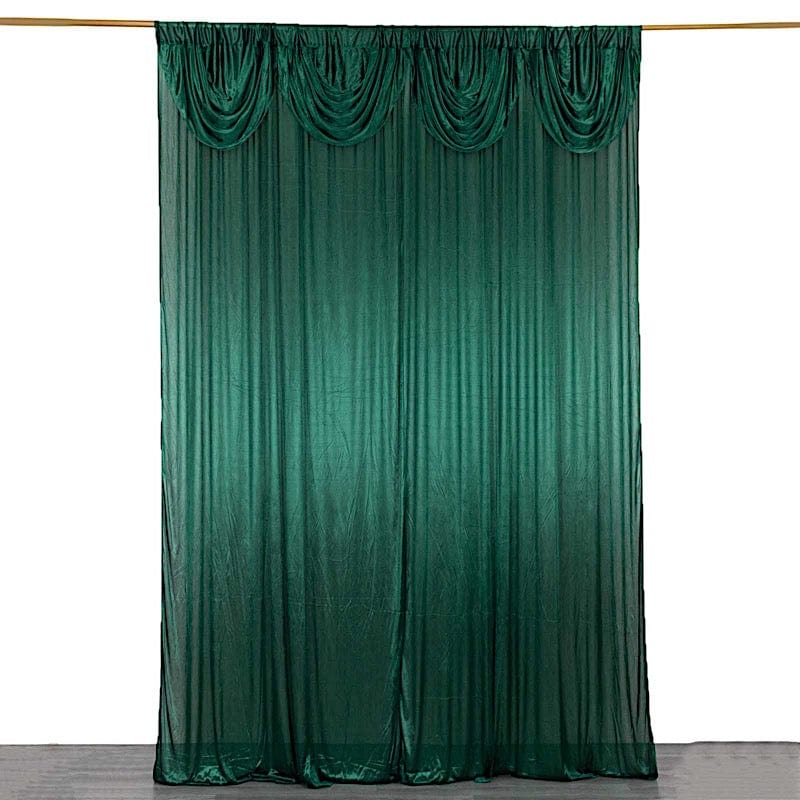 10 ft x 10 ft Double Drape Pleated Satin Wedding Photo Backdrop Curtain