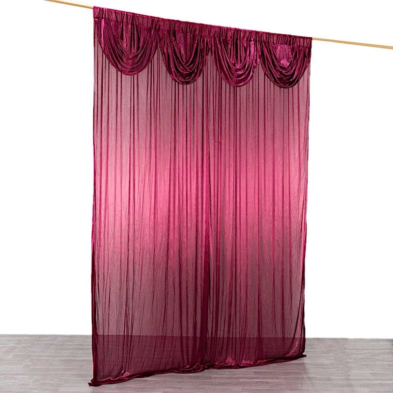 10 ft x 10 ft Double Drape Pleated Satin Wedding Photo Backdrop Curtain