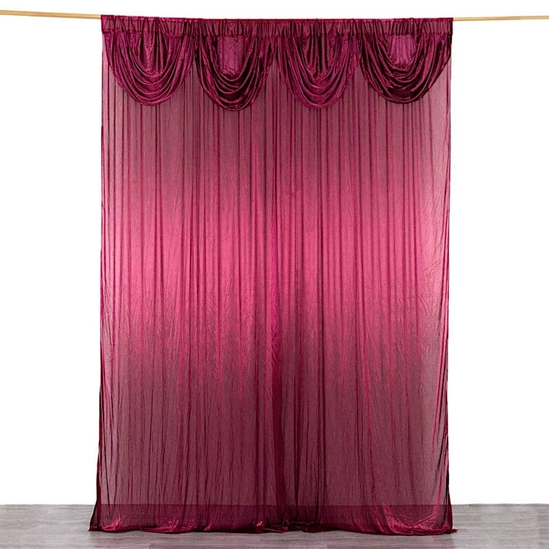 10 ft x 10 ft Double Drape Pleated Satin Wedding Photo Backdrop Curtain