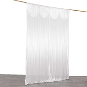 10 ft x 10 ft Double Drape Pleated Satin Wedding Photo Backdrop Curtain