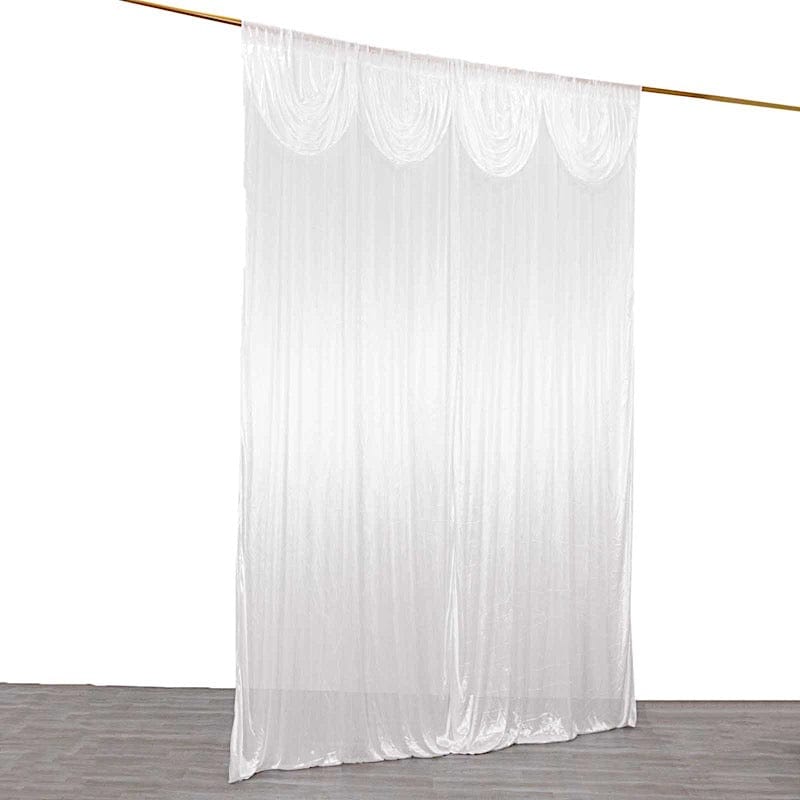 10 ft x 10 ft Double Drape Pleated Satin Wedding Photo Backdrop Curtain