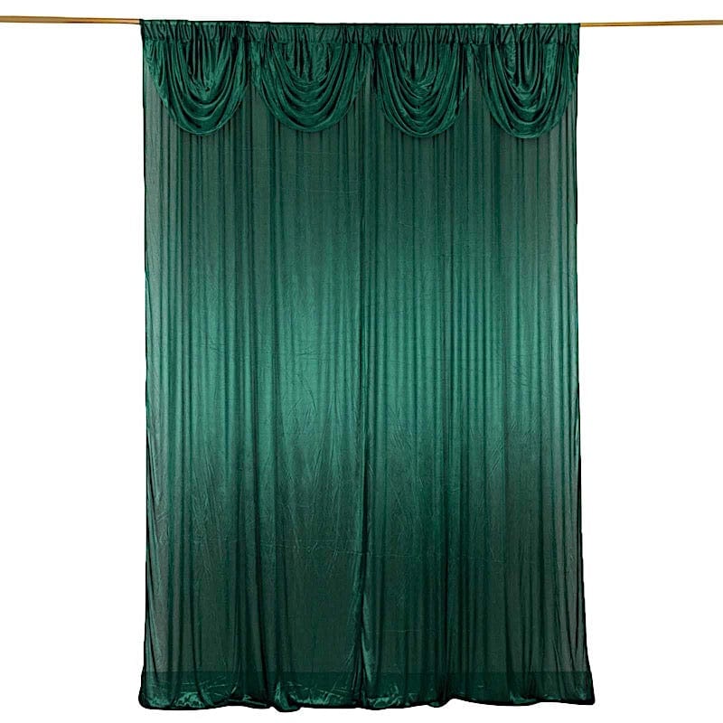 10 ft x 10 ft Double Drape Pleated Satin Wedding Photo Backdrop Curtain BKDP_06_10X10_HUNT