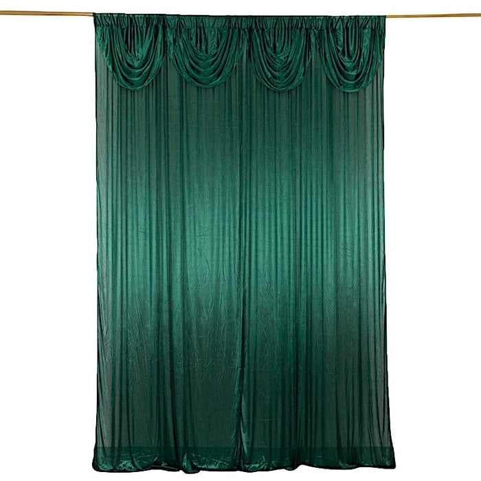 10 ft x 10 ft Double Drape Pleated Satin Wedding Photo Backdrop Curtain BKDP_06_10X10_HUNT