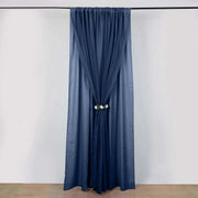 10 ft x 10 ft Polyester and Sheer Chiffon Dual Layer Backdrop Curtain with Rod Pockets
