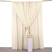 10 ft x 10 ft Polyester and Sheer Chiffon Dual Layer Backdrop Curtain with Rod Pockets