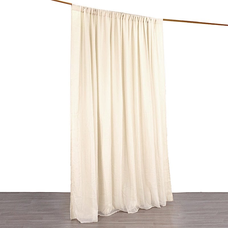10 ft x 10 ft Polyester and Sheer Chiffon Dual Layer Backdrop Curtain with Rod Pockets