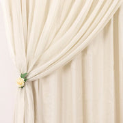10 ft x 10 ft Polyester and Sheer Chiffon Dual Layer Backdrop Curtain with Rod Pockets